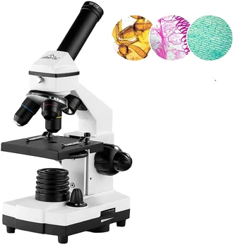 Электронный биологический микроскоп 2000X со светодиодной подсветкой, 6 цветных светофильтров, микроскоп для наблюдения за клетками