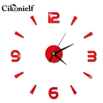 Наклейка на настенные часы 3D Часы Кварцевые часы Настенные часы Современный дизайн Большие Декоративные Часы Европа Акриловые наклейки Гостиная