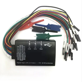 USB Logic 100MHz 16Ch Logic Analyzer Черный Логический Анализатор Пластиковый Логический Анализатор Для ARM FPGA H2-002