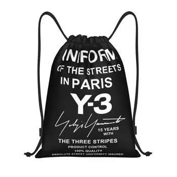 Йоджи Ямамото С улиц Парижа, сумка на шнурке, Мужская Женская портативная спортивная сумка для спортзала, Тренировочные рюкзаки для хранения