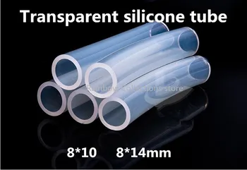 Прозрачная силиконовая трубка 8 * 12/8 * 14 мм 1 метр/лот Силиконовый резиновый шланг Пищевой Силиконовый шланг