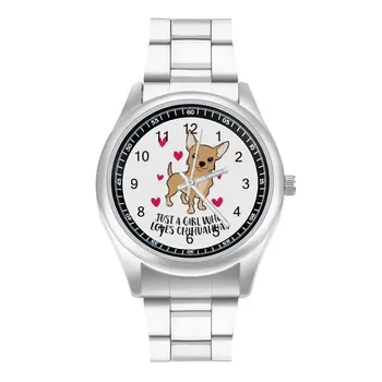 Кварцевые часы Чихуахуа Фото Крутые наручные часы Стальные женские наручные часы для рыбалки хорошего качества