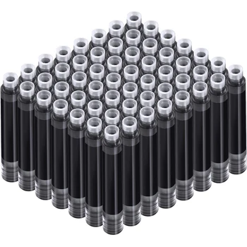 50 шт. чернильных картриджей для авторучек синего, черного, красного цветов, набор из 50 заправляемых чернильных картриджей, диаметр отверстия 3,4 мм
