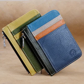 Мини-кошелек для кредитных карт в стиле ретро из коровьей кожи, удобный Мужской Женский смарт-кошелек, визитница, кошелек для наличных, футляр для карт