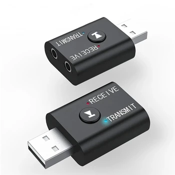 Беспроводной USB-адаптер 2 В 1, совместимый с Bluetooth, приемник-передатчик 5.0 для компьютера, телевизора, ноутбука, динамика, гарнитуры, микрофона Hi-Fi.