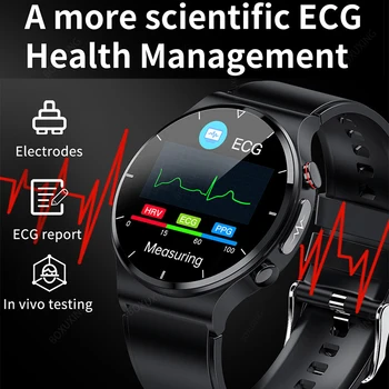 Смарт-часы для здоровья ECG + PPG 2023, Новые мужские часы для измерения сердечного ритма, артериального давления, кислорода в крови, IP68, Водонепроницаемые смарт-часы, термометр