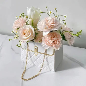 Скандинавская коробка для цветов, переносная сумка в форме цветка, бумажный пакет для упаковки цветов, свадебная вечеринка, День Святого Валентина, Поставка для упаковки цветов