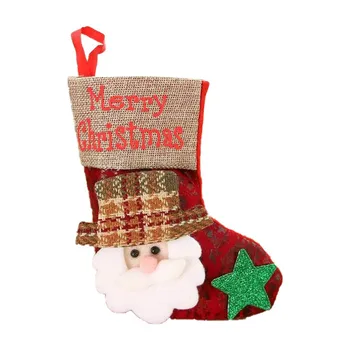 Рождественский Носок, Подарочный пакет для конфет, Карман Снеговика, Санта-Клауса, Рождественская Елка, Подвесные подвески Для новогодних домашних детских украшений Navidad
