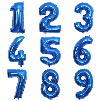 32-дюймовые воздушные шары из фольги с синими цифрами 0 1 2 3 4-9 День рождения Свадьба Помолвка Декор для вечеринки Globos детские принадлежности для шариков