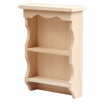 Миниатюрная мебель для кукольного домика 1: 12 Деревянный Шкаф Кухонный Настенный Шкаф Подвесной Шкаф Книжный Шкаф Игрушка для декора Кукольного домика
