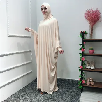 Цельный мусульманский молитвенный хиджаб в Рамадан, женская мода, Абая с капюшоном, полное покрытие, платье с длинным рукавом, скромный халат Islam Dubai
