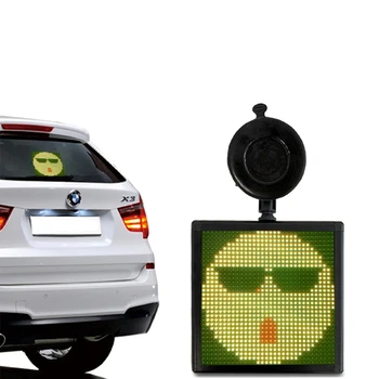 P4-32x32 Окно Автомобиля Светодиодный Дисплей RGB Цветной Световой Экран DIY WIFI Управление Светодиодная Вывеска Эмоция Улыбка Анимация Светодиодный Автомобильный Дисплей
