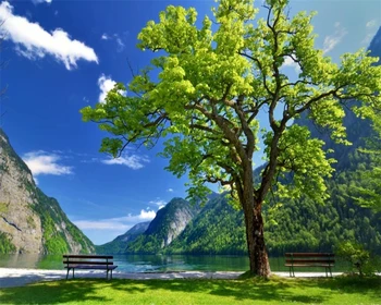 Обои beibehang на заказ, крупномасштабное большое дерево, голубое небо, трава, гостиная, украшение спальни, картина, фоновая стена для телевизора