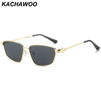 Солнцезащитные очки в металлической оправе Kachawoo для мужчин, черные, коричневые, зеленые, нерегулярные солнцезащитные очки для женщин, трендовое украшение унисекс в европейском стиле