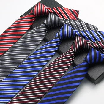 Мода полосой 8см жаккардовые тканые галстуки классические мужские синие черные белые свадебные деловых связей партии подарок