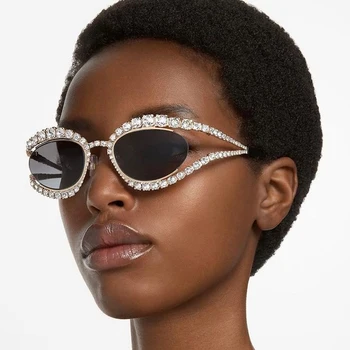 Роскошные солнцезащитные очки с полным кристаллом 