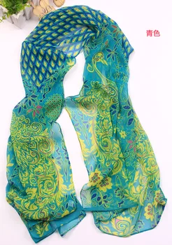 200 шт./лот, новый модный весенний шифоновый шарф с принтом павлина, шаль из пашмины/шарф с павлином