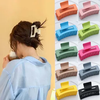 Новая простая Корейская женская Пластиковая Заколка-Коготь для волос, Модный Головной Убор, Крупногабаритная Заколка-Крабик, Украшения для волос, бижутерия