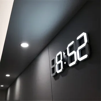 Светодиодные цифровые настенные часы с 3 уровнями яркости, будильник, настенные часы, настенные часы для домашнего декора, цифровые часы