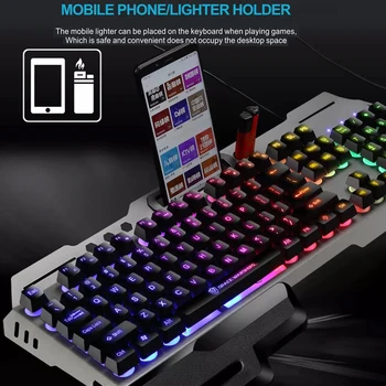 Игровая клавиатура Shipadoo с проводной подсветкой, USB Компьютерные аксессуары, разноцветная многофункциональная игровая клавиатура с 104 клавишами