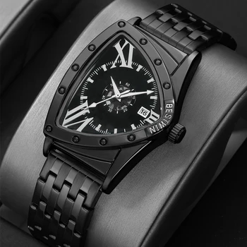 Модные кварцевые наручные часы 2023 года, роскошные мужские водонепроницаемые военные часы из нержавеющей стали высокого качества, подарки для мужчин