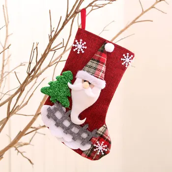 Удивительные рождественские украшения, носки Санта-Клауса, подвеска в виде Рождественской елки, Рождественские носки, подарочная сумка, Рождественская сумка