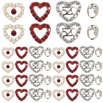 40шт Стразы для ногтей Украшения для ногтей в форме сердца Подвески для ногтей DIY Декоры