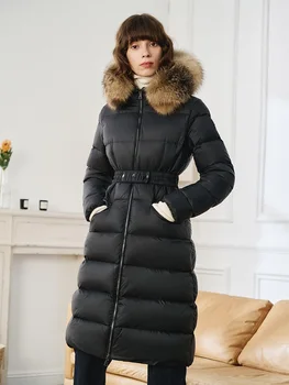 2022 осенне-зимняя женская куртка из искусственной кожи, теплый женский пуховик, одежда y2k, новое высококачественное пальто с воротником из натуральных волос, тре...