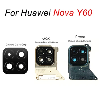 НОВЫЙ стеклянный объектив задней камеры для Huawei Nova Y60, объектив камеры с рамкой, запасные части + клейкий клей