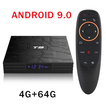 T9 Android TV Box Android 9,0 4 ГБ 64 ГБ 32 ГБ RK3318 Четырехъядерный USB 3,0 4K телеприставка 2,4 G / 5G Двойной WIFI 2G16G TVBOX VS H96 max