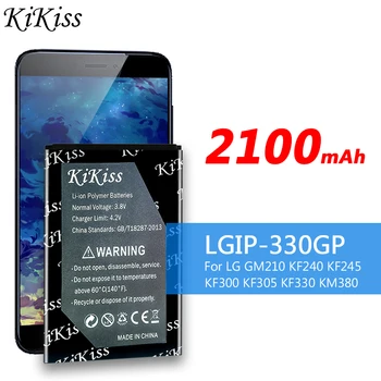 KiKiss 2100 мАч LGIP-330GP Сменный Аккумулятор для LG GM210 KF240 KF245 KF300 KF305 KF330 KM380 Аккумулятор для Смартфона Batterie Bateria