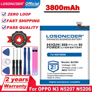 LOSONCOER 3600 мАч BLP581 Аккумулятор для OPPO N3 N3 с двумя SIM-картами N3S N3T N5206 N5207 N5209 Аккумулятор в наличии