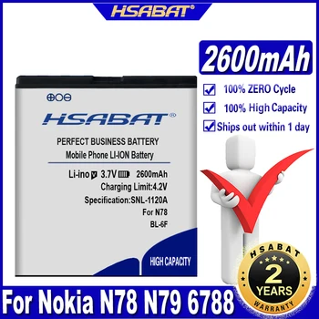 Аккумулятор HSABAT 2600mAh BL-6F для Nokia N78 N79 6788 6788I N95 8G