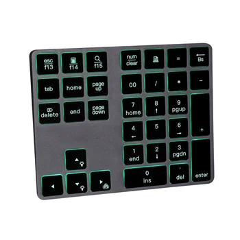 Подсветка цифровой клавиатуры Bluetooth RGB Перезаряжаемая клавиатура с 34 клавишами Алюминиевая Цифровая клавиатура для ПК ноутбука