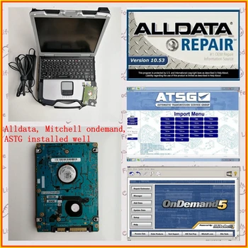 Alldata 10.53 Mit-chell 2015 ondemand ATSG хорошо установлен на ноутбуке toughbook cf 30 cf30 с жестким диском емкостью 1 ТБ для автоматической диагностики ремонта