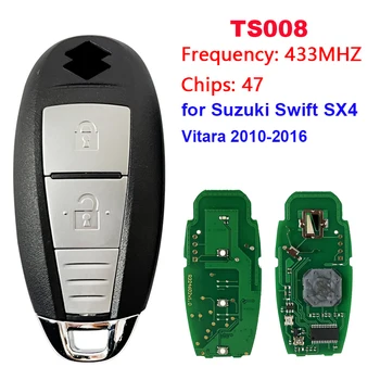 CN048015 2 Кнопки Дистанционного Ключа TS008 для Suzuki Swift SX4 Vitara 2010-2016 Смарт-Брелок с Чипом PCF7953 ID47 433 МГц