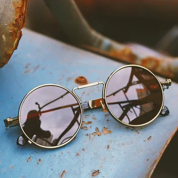  принц восстанавливает древние пути круглые зеркальные солнцезащитные очки в металлической оправе Модные Личностные панковские поляризованные солнцезащитные очки