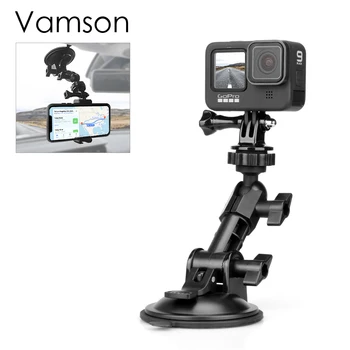 Vamson для GoPro Hero 10 9 8 Крепление на присоске К Окну Автомобильное Крепление с Держателем Телефона для DJI Osmo Action для Аксессуаров Insta360
