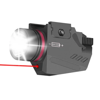 Тактический фонарь для оружия с красной лазерной подсветкой для пистолета, ручной фонарик для пистолета, светодиодная подсветка для оружия для охотничьих принадлежностей 20 мм