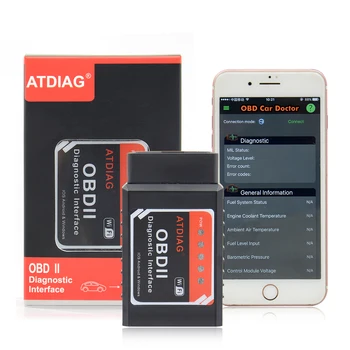 ATDIAG Mini OBD2 WIFI ELM327 V1.5 PIC18F25K80 Чип WIFI Беспроводной Для Android/iOS ELM 327 1.5 Поддерживает протоколы OBD2