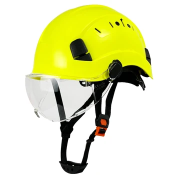 Строительный Защитный шлем CE С Защитными Очками и Козырьком, Высококачественная Каска из АБС-пластика, Легкая Защита головы ANSI для промышленных работ, Спасательная Служба
