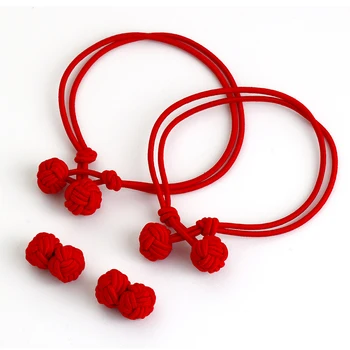 Браслет-цепочка из красной веревки Jelmoons S1 и запонки с шелковым узлом