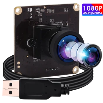 ELP High Speed 260fps 120fps 60fps 1080P 2MP UVC OTG Plug Play Бесплатный Драйвер Широкоугольный Объектив Без Искажений USB Модуль Камеры