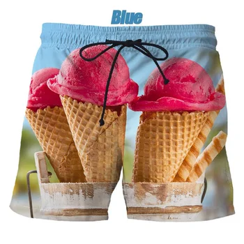 Летние шорты с 3D-печатью Мужские пляжные шорты Повседневные Крутые шорты с принтом