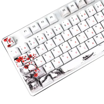 Колпачки для клавиш для игровой механической клавиатуры, изготовленные на заказ колпачки для клавиш с профилем PBT для клавиатуры Cherry MX 71/61 60% Plum Blossom для клавиатуры