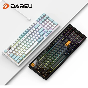 Механическая беспроводная клавиатура DAREU RGB, TFT-дисплей, Трехрежимные игровые клавиатуры Bluetooth с возможностью горячей замены, колпачки для клавиш PBT с переключателем Sky V4