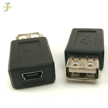 Горячая распродажа Новый Черный USB 2.0 Тип A Женский К Mini USB 5pin B Женский Адаптер Штекер Конвертер для Планшета 1000 шт./лот