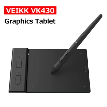 Графический планшет VEIKK VK430 Цифровой Планшет для рисования с 8192 Уровнями Чувствительности к давлению Разрешением 5080LPI 4 Экспресс-клавиши