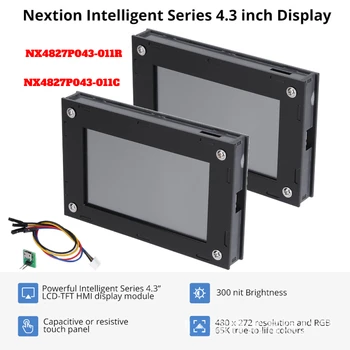 Nextion 4,3-дюймовый ЖК-TFT-дисплей HMI, емкостный / резистивный модуль сенсорной панели, цветная интеллектуальная серия RGB 65K с корпусом