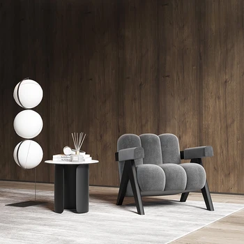 Скандинавский минимализм, Одноместный диван из массива дерева, Одноместный стул в гостиной, современное кресло для отдыха, мебель для дивана на балконе Ваби-Саби